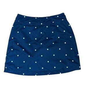Seg'ments Luxe Skirt Womens Medium Navy Blue Polka Dot Poly Spandex